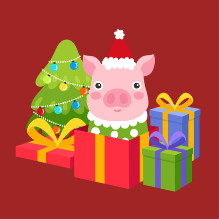 Cute Cartoon Christmas Concept.のイラスト素材