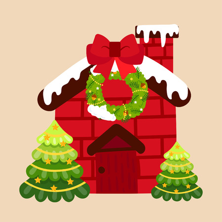 Cute Cartoon Christmas Concept.のイラスト素材