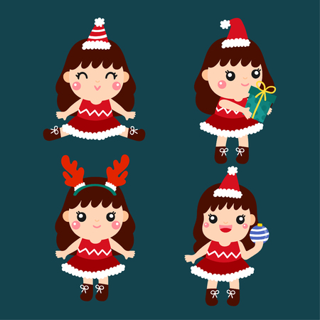 Cute Cartoon Christmas Concept.のイラスト素材