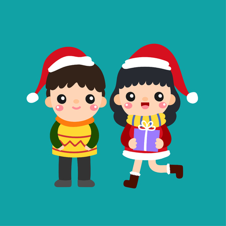 Cute Cartoon Christmas Concept.のイラスト素材