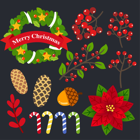 Christmas elements vector.のイラスト素材