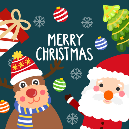 Cute Cartoon Christmas Concept.のイラスト素材