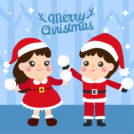 Cute Cartoon Christmas Concept.のイラスト素材