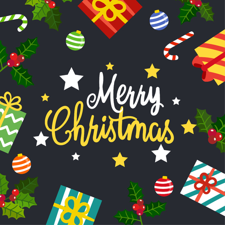 Merry Christmas Greeting Card.のイラスト素材
