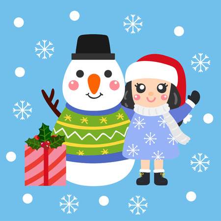 Cute Cartoon Christmas Concept.のイラスト素材