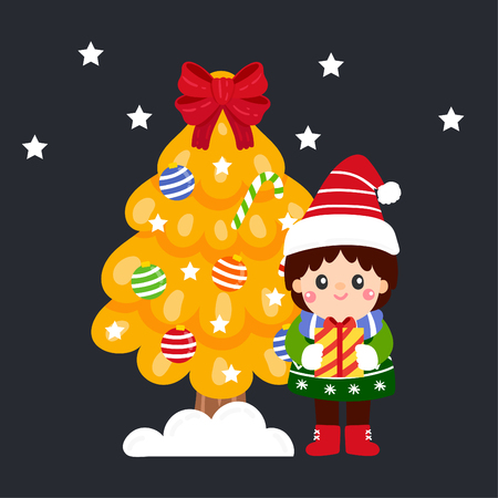 Cute Cartoon Christmas Concept.のイラスト素材