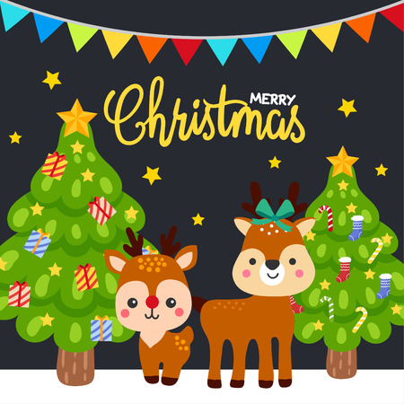 Cute Cartoon Christmas Concept.のイラスト素材