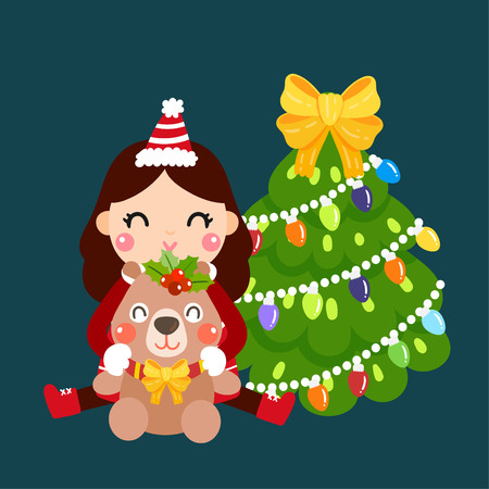 Cute Cartoon Christmas Concept.のイラスト素材