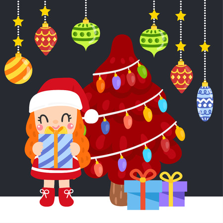 Cute Cartoon Christmas Concept.のイラスト素材