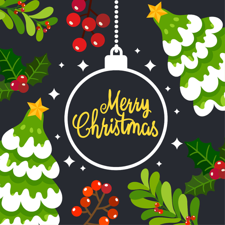 Merry Christmas Greeting Card.のイラスト素材