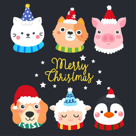 Cute Cartoon Christmas Concept.のイラスト素材