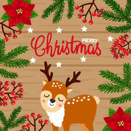 Cute Cartoon Christmas vector.のイラスト素材