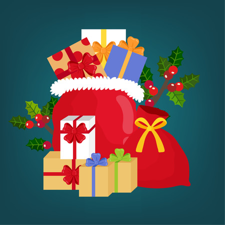 Cute Cartoon Christmas gift box.のイラスト素材