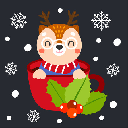 Cute Cartoon Christmas vector.のイラスト素材