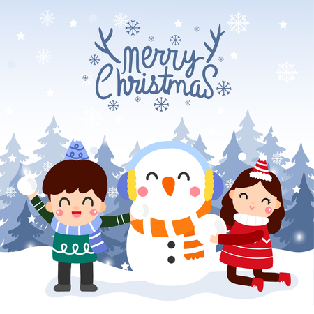 Cute Cartoon Christmas vector.のイラスト素材
