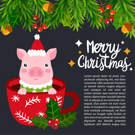 Cute Cartoon Christmas vector.のイラスト素材