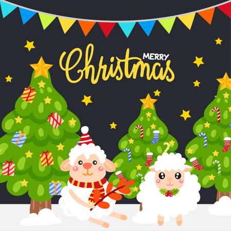 Merry Christmas Greeting Card.のイラスト素材