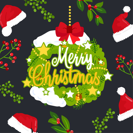 Merry Christmas Greeting Card.のイラスト素材