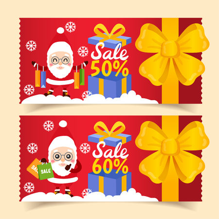 Christmas Sale Tags and Coupons.のイラスト素材