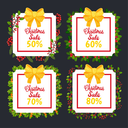 Christmas Sale Tags and Coupons.のイラスト素材
