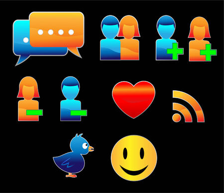 Shiny Social Networking Web Iconsのイラスト素材