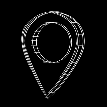 Illustration of Cute Cartoon Doodle of 3D Map Pointer Icon. EPS8.のイラスト素材