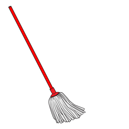 Illustration of Cute Cartoon Doodle of Mop. EPS8.のイラスト素材