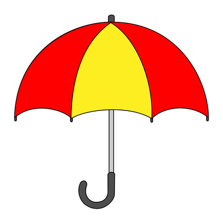 Illustration of Isolated Umbrella Cartoon Drawing. Vector EPS 8.のイラスト素材
