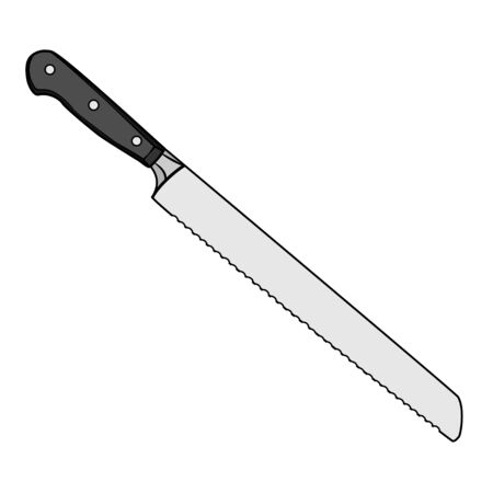 Illustration of Isolated Bread Knife Cartoon Drawing. Vector EPS 8.のイラスト素材