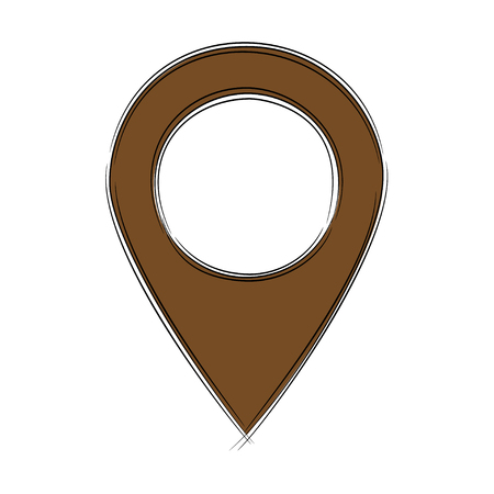 Illustration of Cute Cartoon Doodle of Map Pointer Icon. EPS8.のイラスト素材