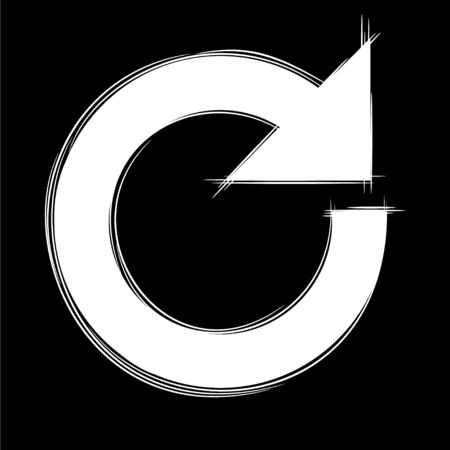 Illustration of Cute Cartoon Doodle of Reload or Refresh Icon. EPS8.のイラスト素材