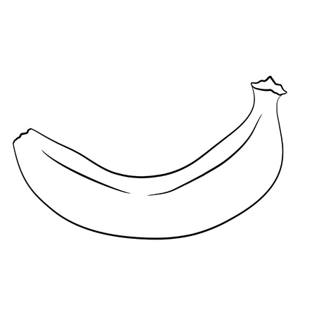 Illustration of Cute Cartoon Doodle of Banana. EPS8.のイラスト素材