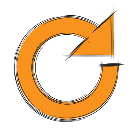 Illustration of Cute Cartoon Doodle of Reload or Refresh Icon. EPS8.のイラスト素材