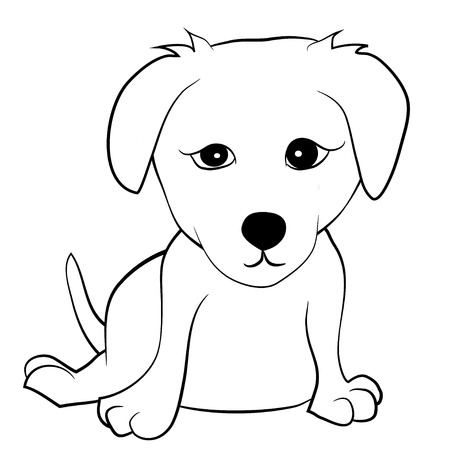 Illustration of Isolated Cartoon Cute Dog. Vector EPS 8.のイラスト素材