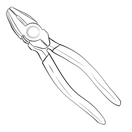 Illustration of a plyer. Black and White vector EPS10のイラスト素材