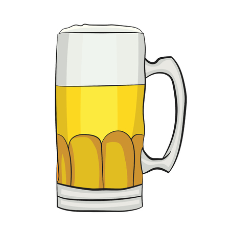 Illustration of A Cartoon Beer Mug. Vector EPS 10のイラスト素材