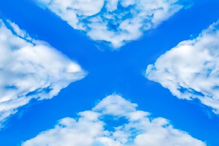 In the sky Clouds in the form of St. Andrew's flagの写真素材