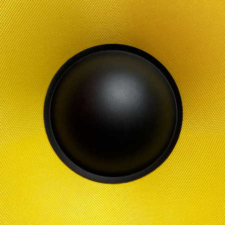 Yellow speaker loudspeaker close-up part of a musical columnの写真素材