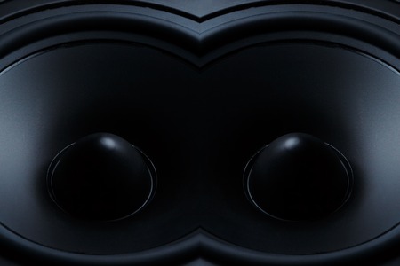 Dark speaker, loudspeaker, part of a musical column.の写真素材
