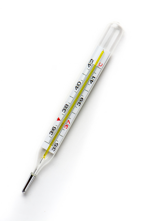 Glass medical thermometer isolated on white background