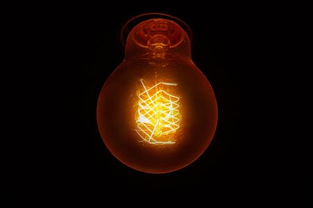 Beautiful light bulb with lightningの写真素材