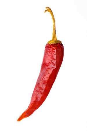 Dried red hot, paprika, isolated on a white backgroundの写真素材