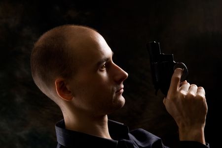 Man with a gunの写真素材