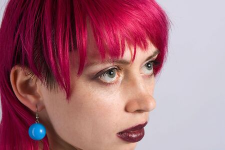 a pink hair girlの写真素材