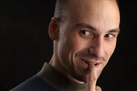 expressive portraits of a handsome manの写真素材