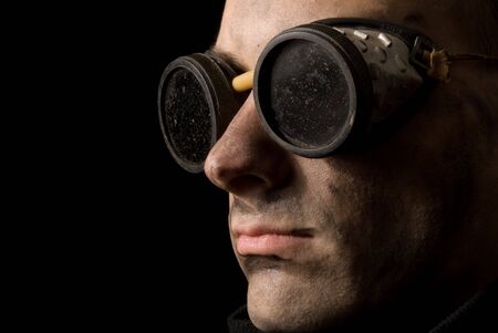 close-up portrait of a strange manの写真素材