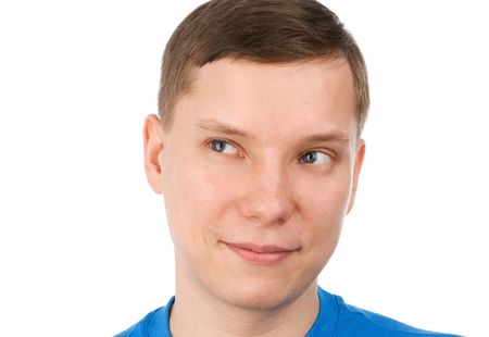 Close-up portrait of a handsome young man