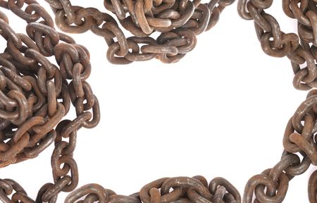 Old rusty chain frame
