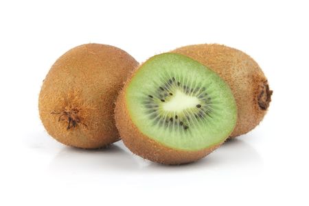 kiwi fruit isolated on a white backgroundの写真素材
