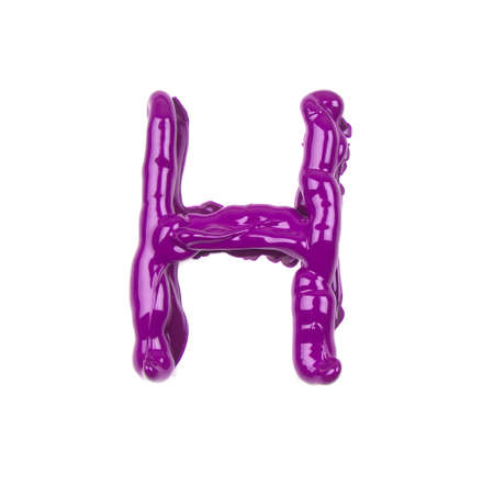 pink oil alphabet - letter Hの写真素材